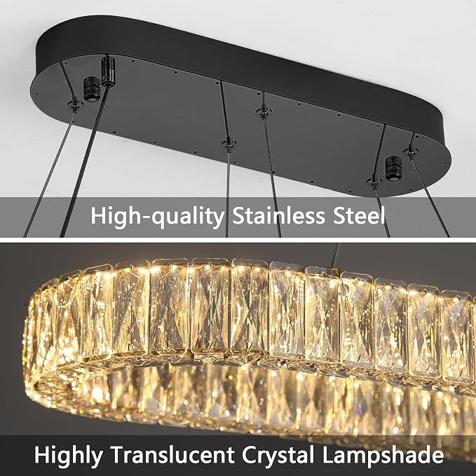 HAIXIANG LED Long Chandeliers for Dining Table Modern Chandelier Dimmable - Image 9