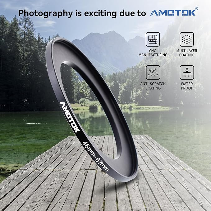 46mm Lens to 67mm Camera Lens Adapter, 46mm to 67mm Filter Step-Up Adapter Ring - Image 2
