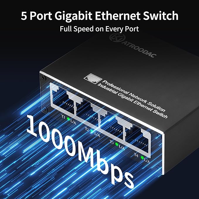 Mini Ethernet Switch 5 Ports Gigabit Enhanced Protection 10/100/1000 Mbps - Image 4