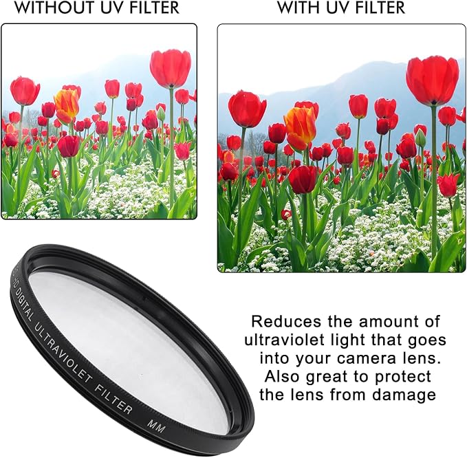 52MM Lens Filter Kit Bundle Pro, Includes CPL, FL-D Universal - Image 6