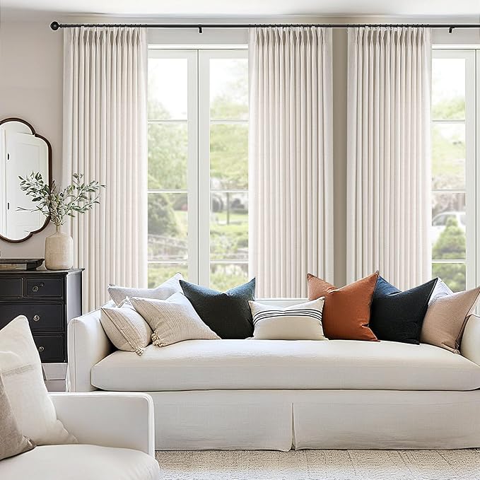 Memory Trained Pinch Pleated Curtains 120 Inches Long, Viral Linen Pinch Pleat - Image 4