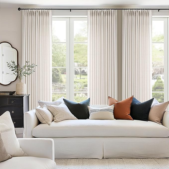 Memory Trained Pinch Pleated Curtains 105 Inches Long, Viral Linen Pinch Pleat - Image 4