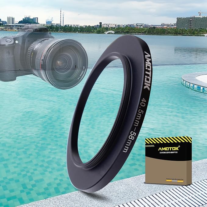 40.5mm Lens to 58mm Camera Lens Adapter, 40.5mm to 58mm Filter Step up Ring by AMOTOK