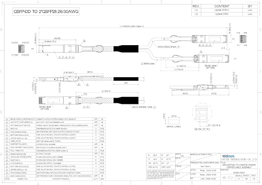 10Gtek 200GbE to 2x100GbE Splitter DAC, QSFP-DD to 2xQSFP28, - Image 3