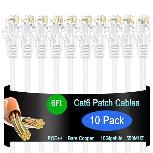 Cat6 Ethernet Patch Cable 6 ft, Cat6 Patch Cable by Lysymixs