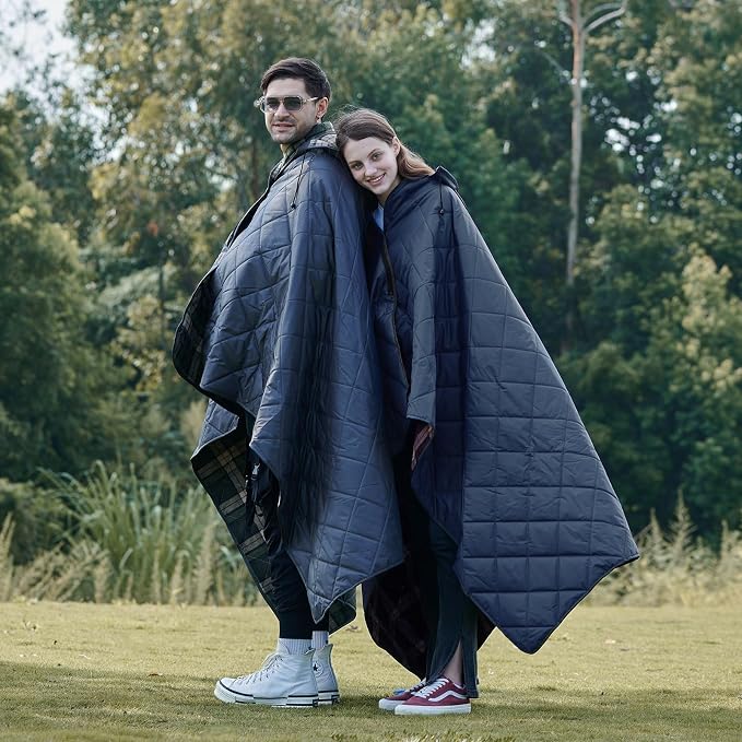 DUKUSEEK Waterproof Stadium Blanket, Hooded Outdoor Blankets Waterproof - Image 6