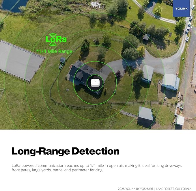 YoLink Outdoor Motion Sensor Kit, 2 LoRa Motion Sensors + SpeakerHub, Driveway - Image 2