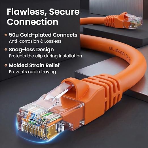 GEARit Cat 6 Ethernet Patch Cable 3 ft Orange Cat6 Patch Cables 3ft - Image 4