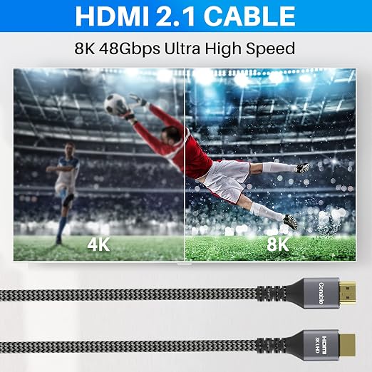 Certified HDMI® Cable, Real 8K Cable /5M, Ultra HD Braided Cord, Supports - Image 4