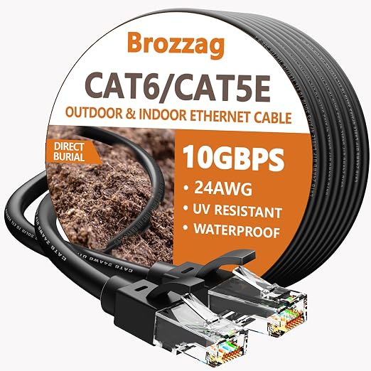 Ethernet Cable 150ft For Cat6/Cat5E, 10Gbps Compatible by Brozzag