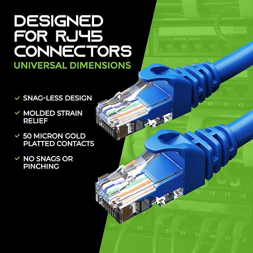 GEARit Cat 6 Ethernet Patch Cable 10 ft Blue - Image 6