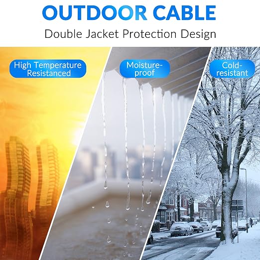 Cat5e Outdoor Ethernet Cable 150 Feet, Cat 5e Heavy Duty Internet Network LAN - Image 4