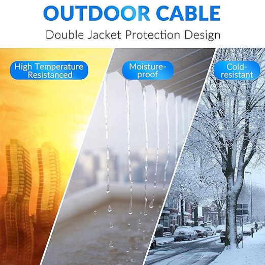 Cat5e Outdoor Ethernet Cable 75 Feet, Cat 5e Heavy Duty Internet Network LAN - Image 4