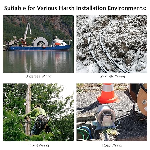 120ft 4 Core Industrial TPU LC to LC Outdoor Armored Fiber Optic Cable - Image 6