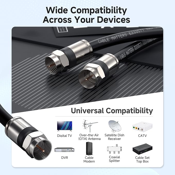 Cable Matters RG6 Coaxial Cable - 50ft - Image 5