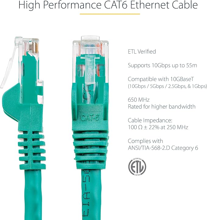 StarTech 1ft CAT6 Ethernet Cable - Image 2