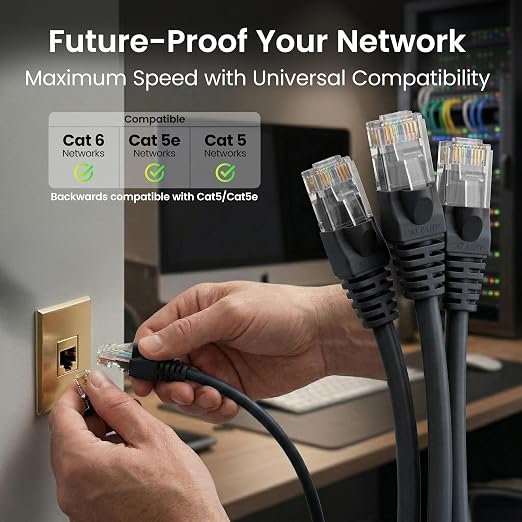 GEARit Cat 6 Ethernet Patch Cable 15 ft Black Cat6 Patch Cables 15ft - Image 9
