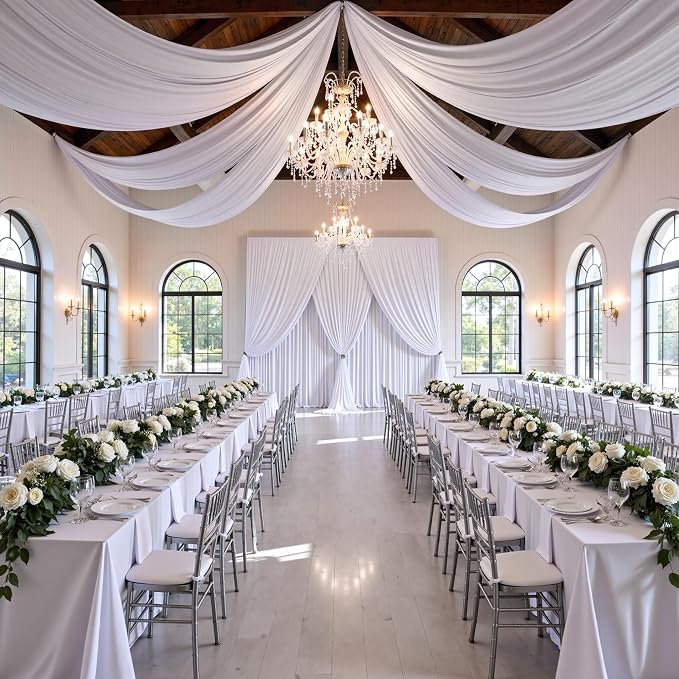 10ft x 15ft White Backdrop Curtains - Image 9