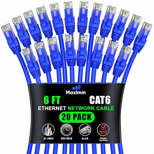 Maximm Cat 6 Ethernet Cable 6 ft by MaximmCable