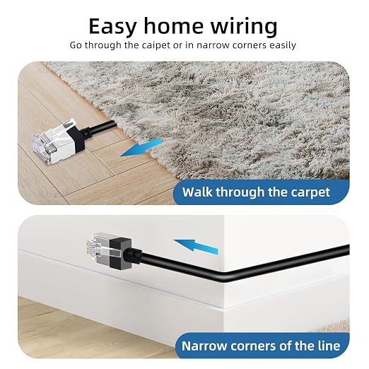 Ultra Thin Cat 6 UTP Ethernet Cable 10 Feet 5Pack, Flexible & Slim Rj45 Cat6a - Image 4