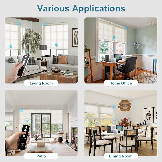 SmartWings Motorized Light Filtering Shades, Work - Image 2