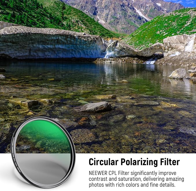NEEWER 62mm Polarizer Filter, 24 Layer Multi Resistant Nano Coated MC CPL - Image 2