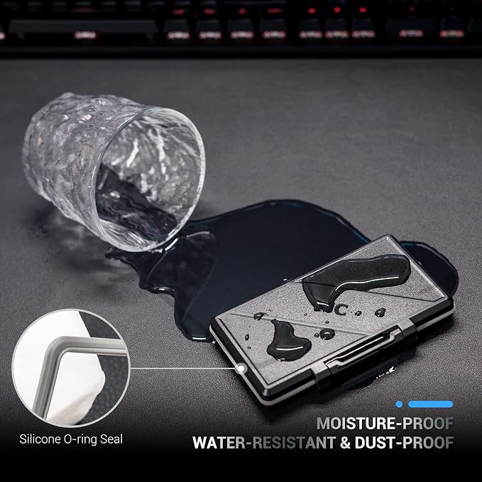 4 Slots CF Card Holder, Water-Resistance Anti-Shock Compact Flash Card Case - Image 4