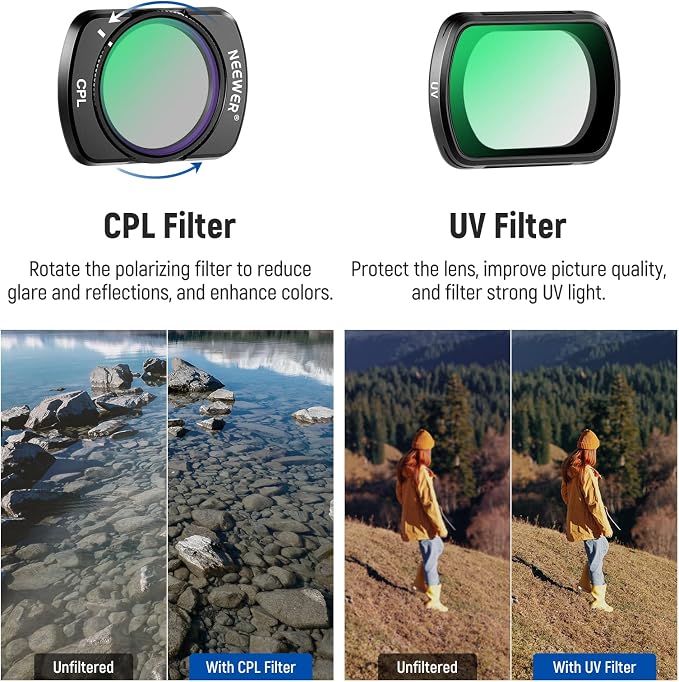 NEEWER Variable ND + CPL + UV Filter Set Compatible - Image 5