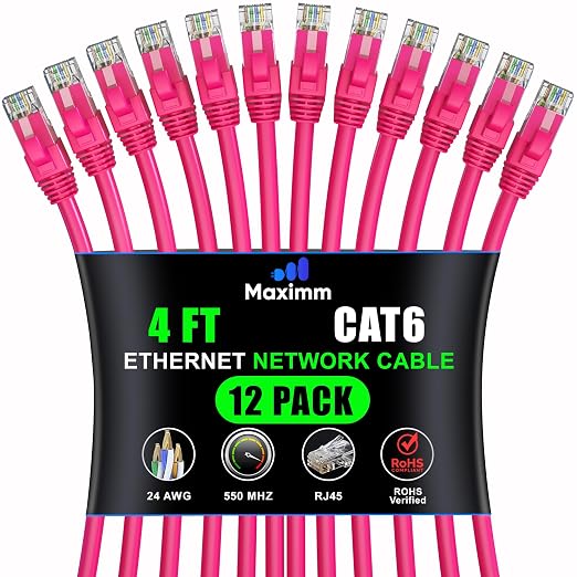 Maximm Cat 6 Ethernet Cable - 4 ft - High-Speed LAN by MaximmCable