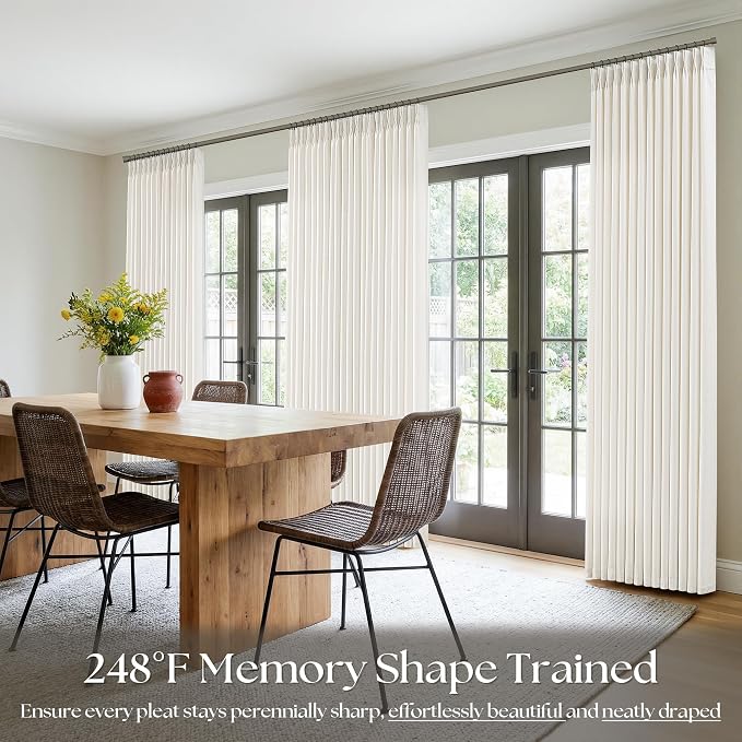Natural Linen Pinch Pleated 86 Inch Long Curtains - Image 7
