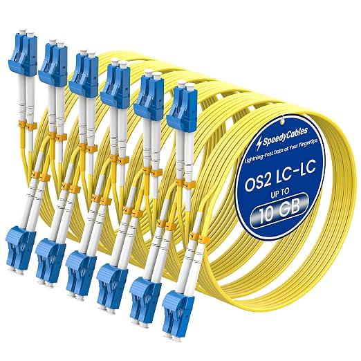 SpeedyCables- OS2 LC to LC Single Mode Fiber Patch Cable 3M/10ft 6-Pack by SpeedyCables