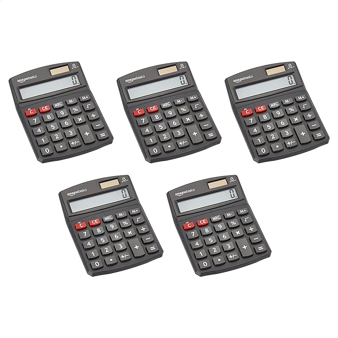Amazon Basics LCD 8-Digit Desktop Calculator, Portable and Easy to Use by AmazonBasics