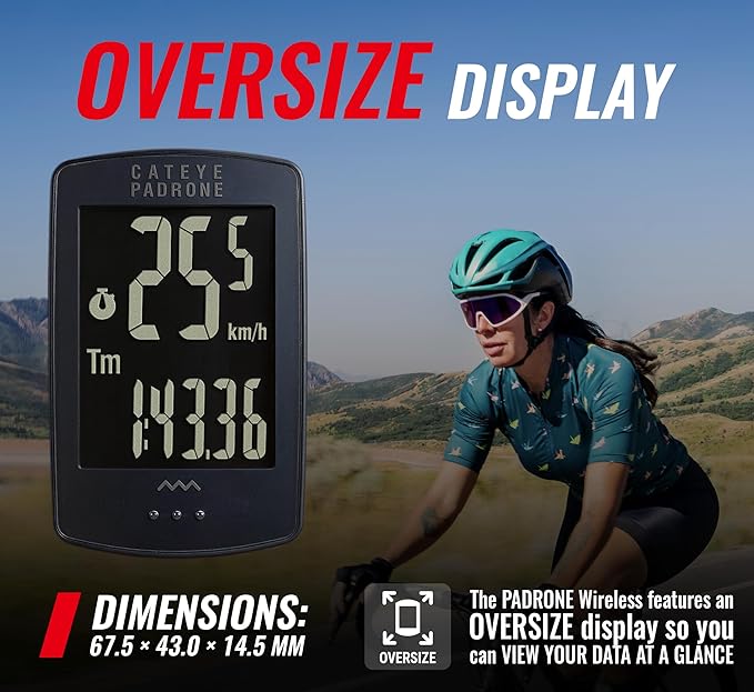 CATEYE Padrone Wireless Bike Computer – Oversized Display Cyclocomputer - Image 2