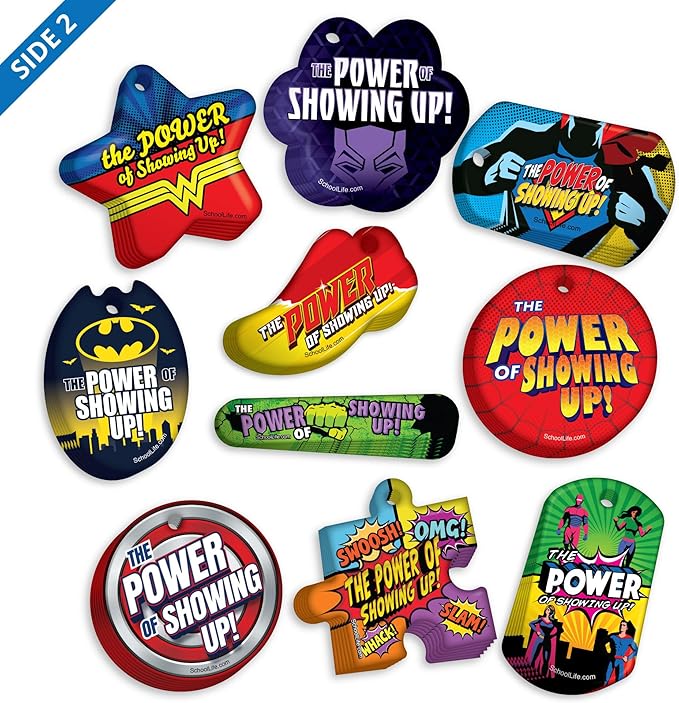 Brag Tags Awesome Attendance Heroes Value Pack to Improve Students' School & - Image 2