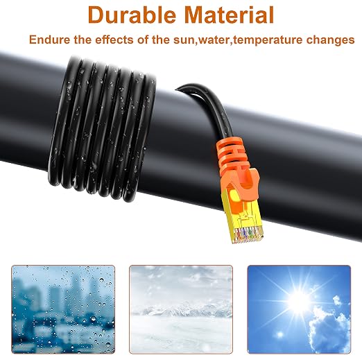 75 ft Cat 7 Ethernet Cable, Outdoor and Indoor LAN Cord - Image 2