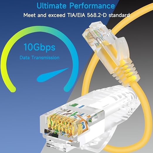 Cat6a Slim Ethernet Patch Cable 0.5 ft, Cat6a Patch Cable - Image 2