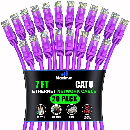 Maximm Cat 6 Ethernet Cable 7 ft by MaximmCable