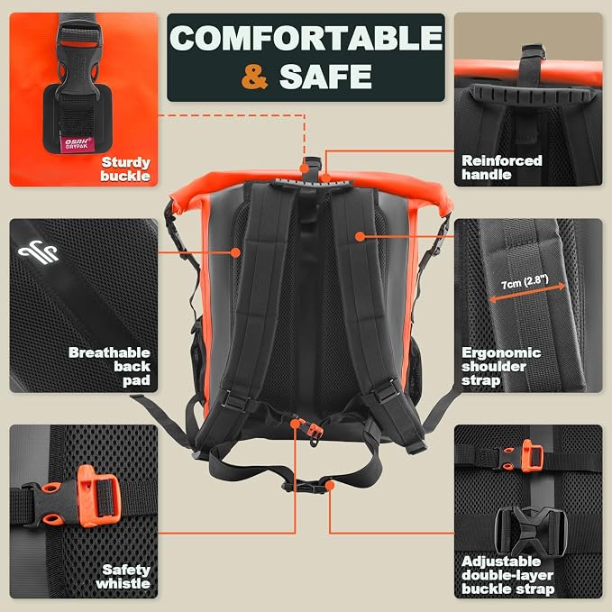 OSAH DRYPAK Waterproof Backpack Dry Bag 25L/35L/55L/85L – Heavy Duty Roll-Top - Image 4