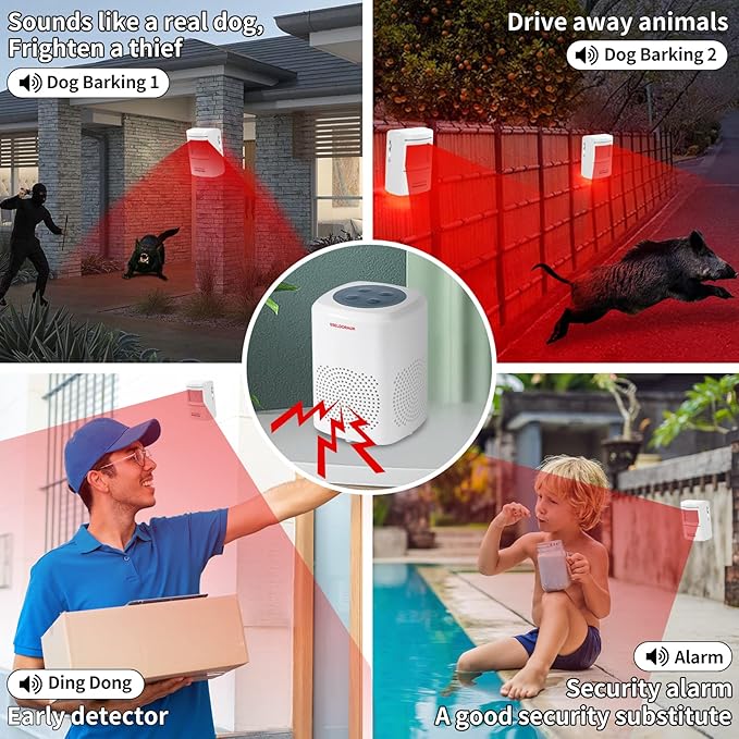 S SELDORAUK Motion Sensor Door Chime, Dog Barking Alarm Doorbell Guard Wireless - Image 6