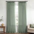 Memory Trained Pinch Pleated Curtains 120 Inches Long, Viral Linen Pinch Pleat by ANRODUO