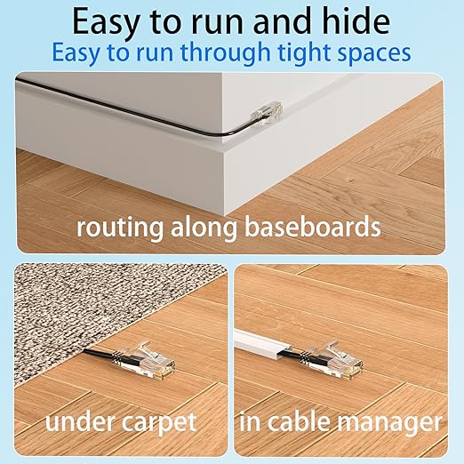 Cat 6 Patch Cable 75 feet, Slim Cat6a Ethernet Cable 10Gbps 550Mhz, UTP Pure - Image 6