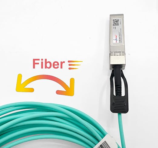 Elfcam® - 40m/131.23ft Fiber Optic Cable OM3 SFP+ to SFP+ AOC 10Gbps, Compatible - Image 5
