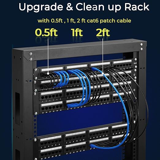 Rapink Patch Cables Cat6 1ft, Ethernet Patch Cable 10G Support, Cat 6 Patch - Image 5