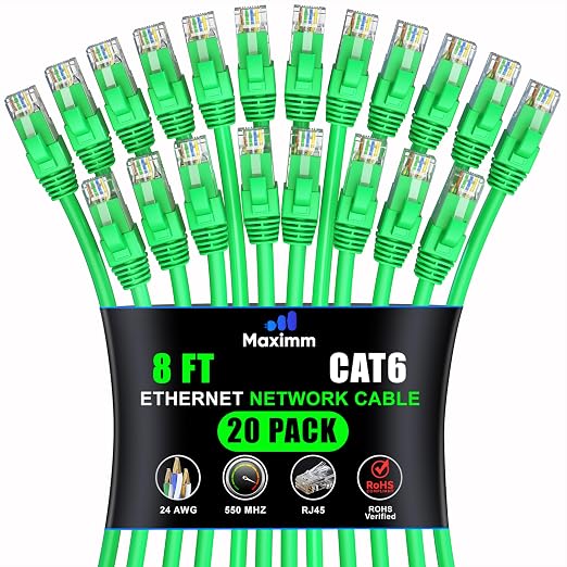 Maximm Cat 6 Ethernet Cable 8 ft by MaximmCable