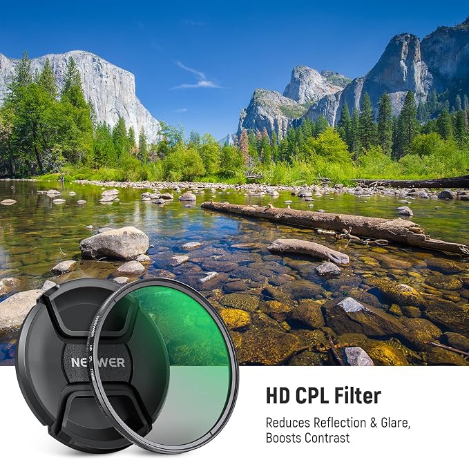 NEEWER 77mm CPL Filter with Lens Cap, Ultra Slim Multi Resistant Nano Coated - Image 2