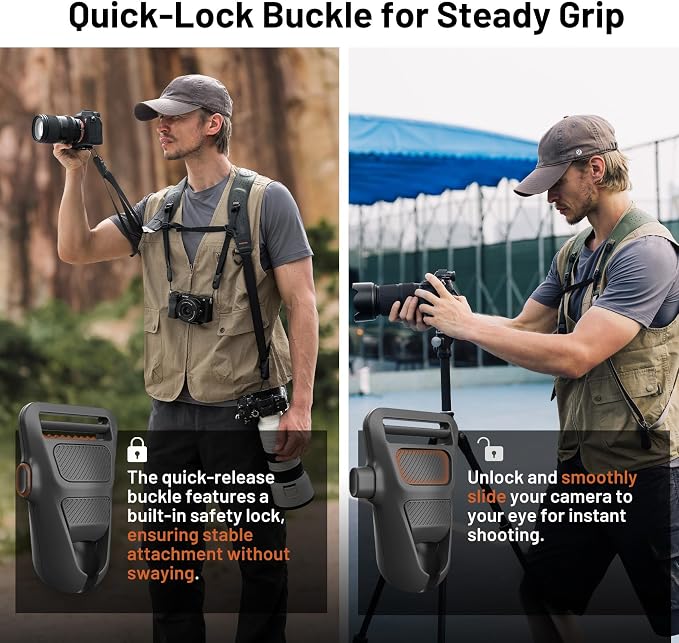 PGYTECH Camera Strap Master, Leather Dual Shoulder Harness - Image 5