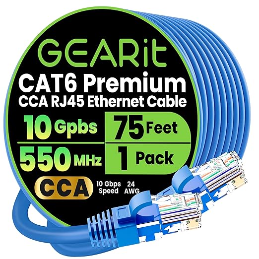 GEARit Cat 6 Ethernet Cable CCA LAN Network Cord, Network Cable by GEARit