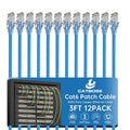 3 Feet Cat6 Patch Cables, Solid Pure Copper Patch Cord, Cat 6 Ethernet Cable by CatBose
