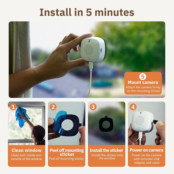 Girafit 2K Window Camera, 2.4GHz & 5GHz WiFi Indoor Cameras - Image 8