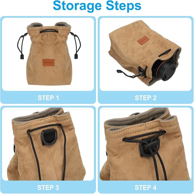 Patikil XL Drawstring Lens Case Flannel Camera Handbag - Image 5
